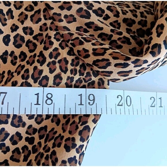 Vintage Allison Taylor Size M 100% Silk Brown/Beige Animal Print Lined Blazer - Picture 7 of 9